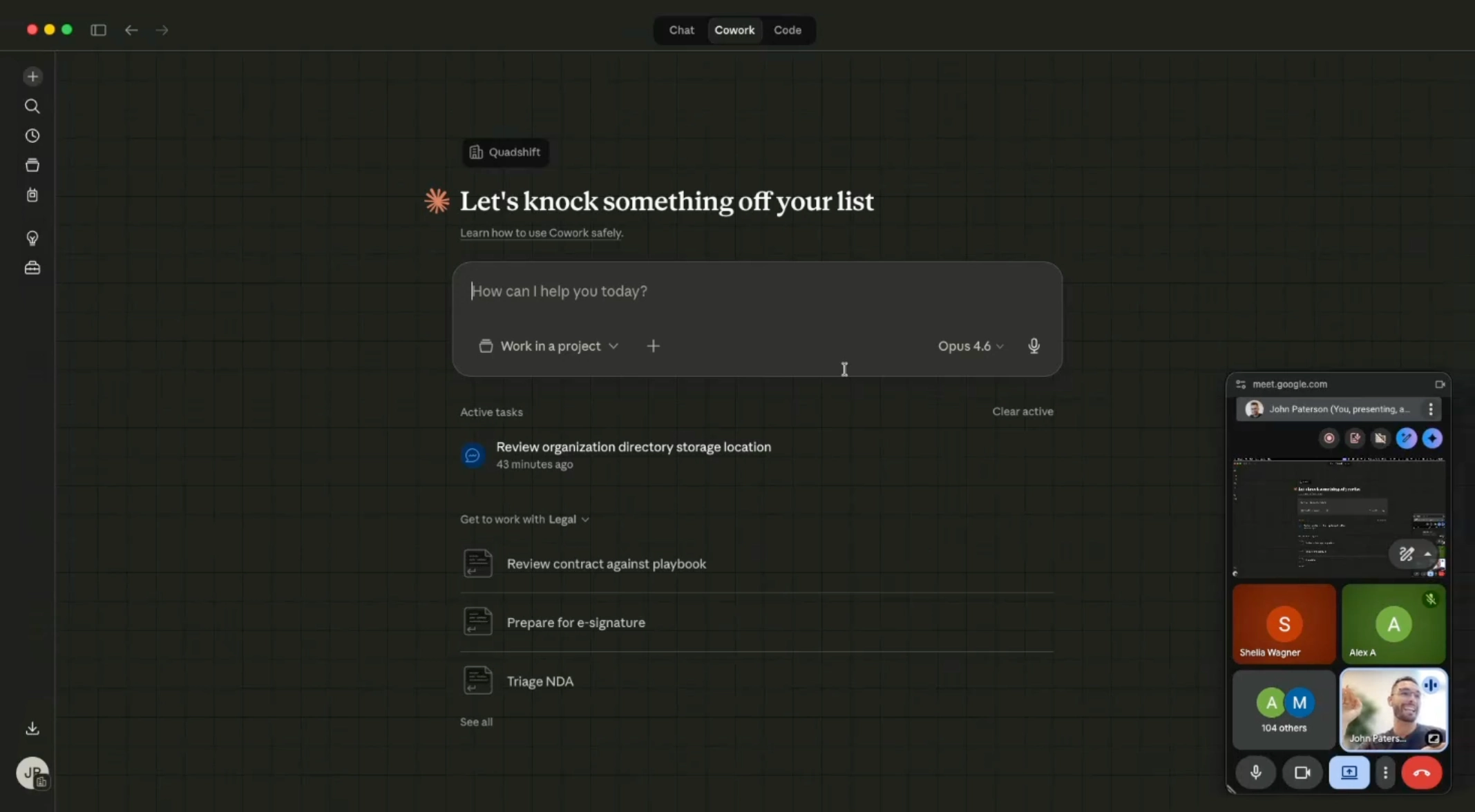 Claude desktop app during the Claude for Everyone tech talk