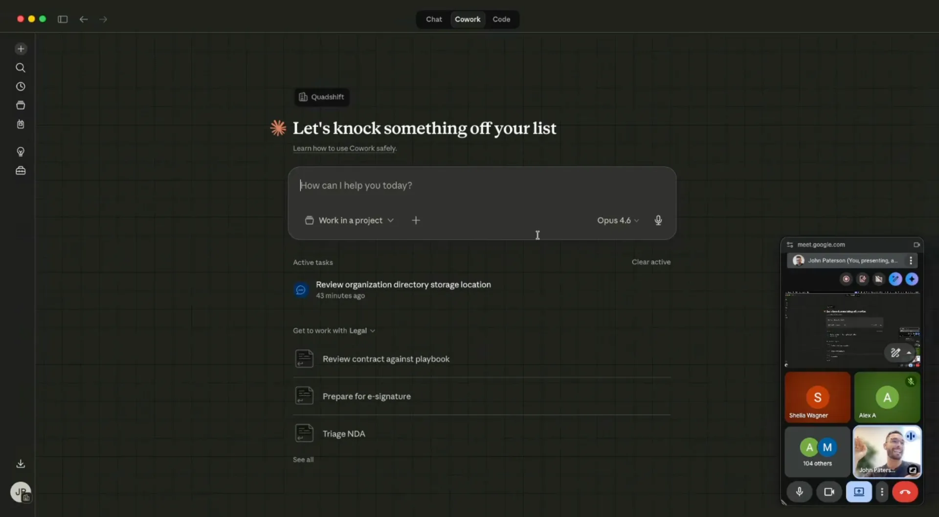 Claude desktop app during the Claude for Everyone tech talk